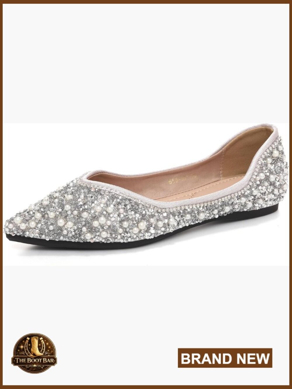 Women's Ballet Flats Pointed Toe Rhinestone Slip On Dressy Casual Shoes